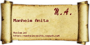 Manheim Anita névjegykártya
